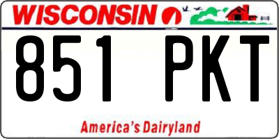 WI license plate 851PKT