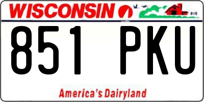 WI license plate 851PKU