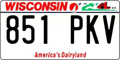 WI license plate 851PKV