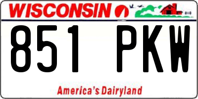 WI license plate 851PKW