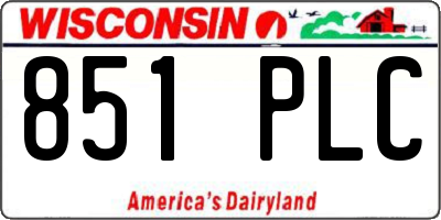 WI license plate 851PLC