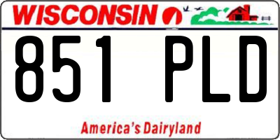 WI license plate 851PLD
