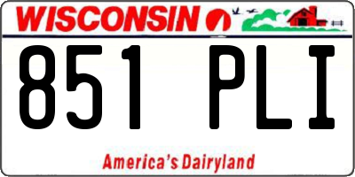 WI license plate 851PLI