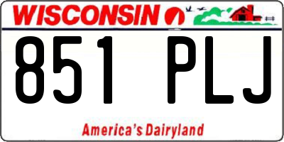 WI license plate 851PLJ
