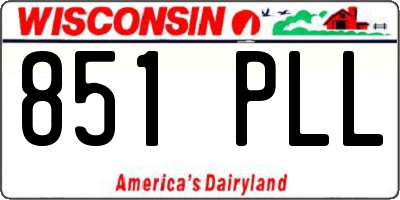 WI license plate 851PLL