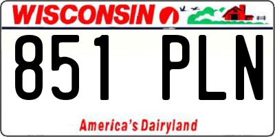 WI license plate 851PLN