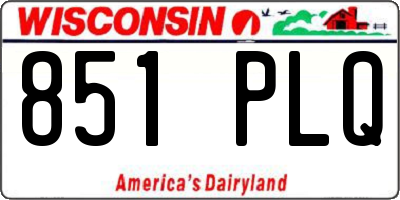 WI license plate 851PLQ