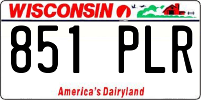 WI license plate 851PLR