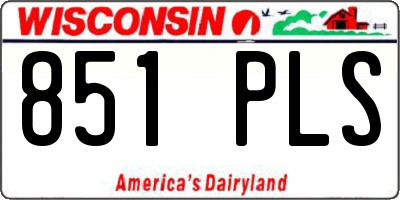 WI license plate 851PLS