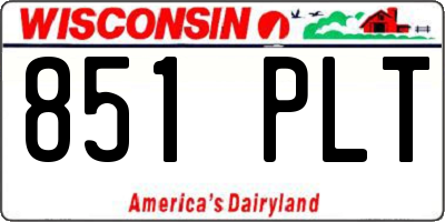WI license plate 851PLT