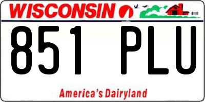WI license plate 851PLU