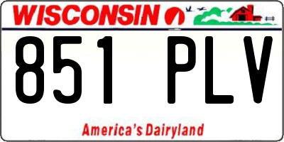 WI license plate 851PLV