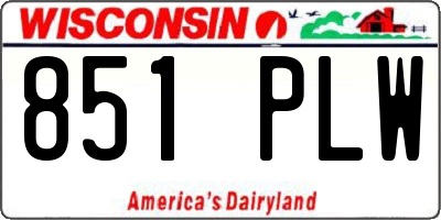WI license plate 851PLW