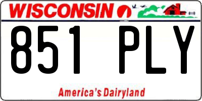 WI license plate 851PLY