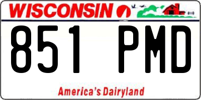 WI license plate 851PMD