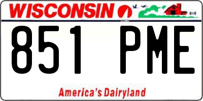 WI license plate 851PME