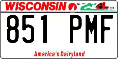 WI license plate 851PMF