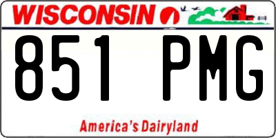WI license plate 851PMG