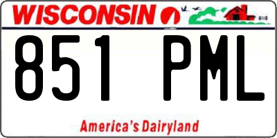 WI license plate 851PML