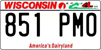 WI license plate 851PMO