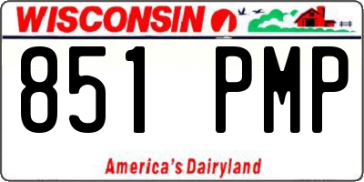 WI license plate 851PMP