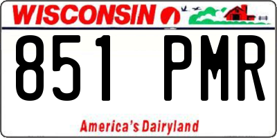 WI license plate 851PMR