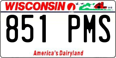 WI license plate 851PMS