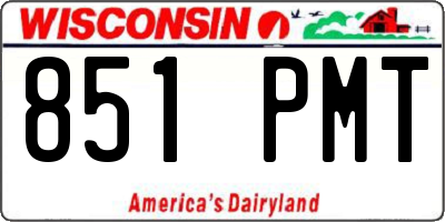 WI license plate 851PMT