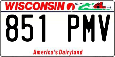 WI license plate 851PMV