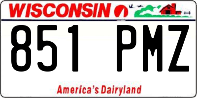WI license plate 851PMZ