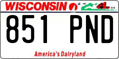 WI license plate 851PND