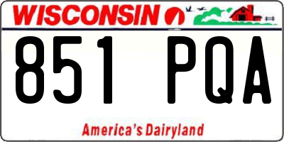 WI license plate 851PQA