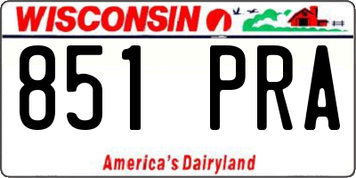 WI license plate 851PRA