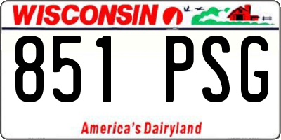 WI license plate 851PSG