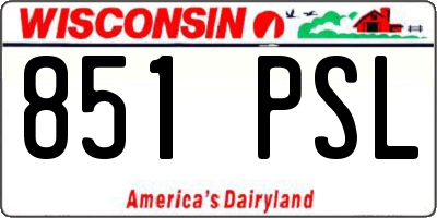 WI license plate 851PSL