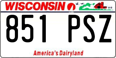 WI license plate 851PSZ