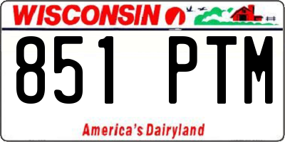 WI license plate 851PTM