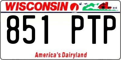 WI license plate 851PTP