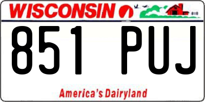 WI license plate 851PUJ