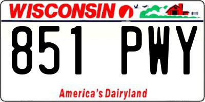 WI license plate 851PWY