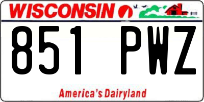 WI license plate 851PWZ