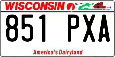 WI license plate 851PXA