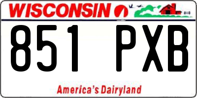 WI license plate 851PXB
