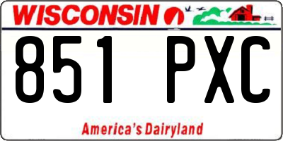 WI license plate 851PXC
