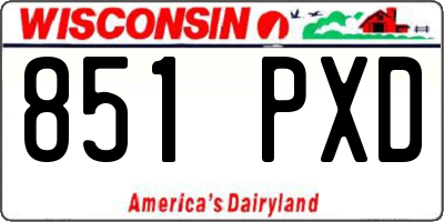 WI license plate 851PXD
