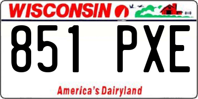 WI license plate 851PXE