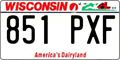 WI license plate 851PXF