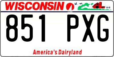 WI license plate 851PXG