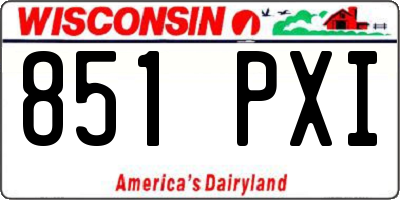 WI license plate 851PXI