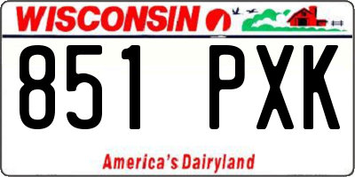 WI license plate 851PXK